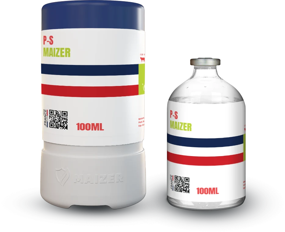 P-S Maizer 100 ml bottle and vial